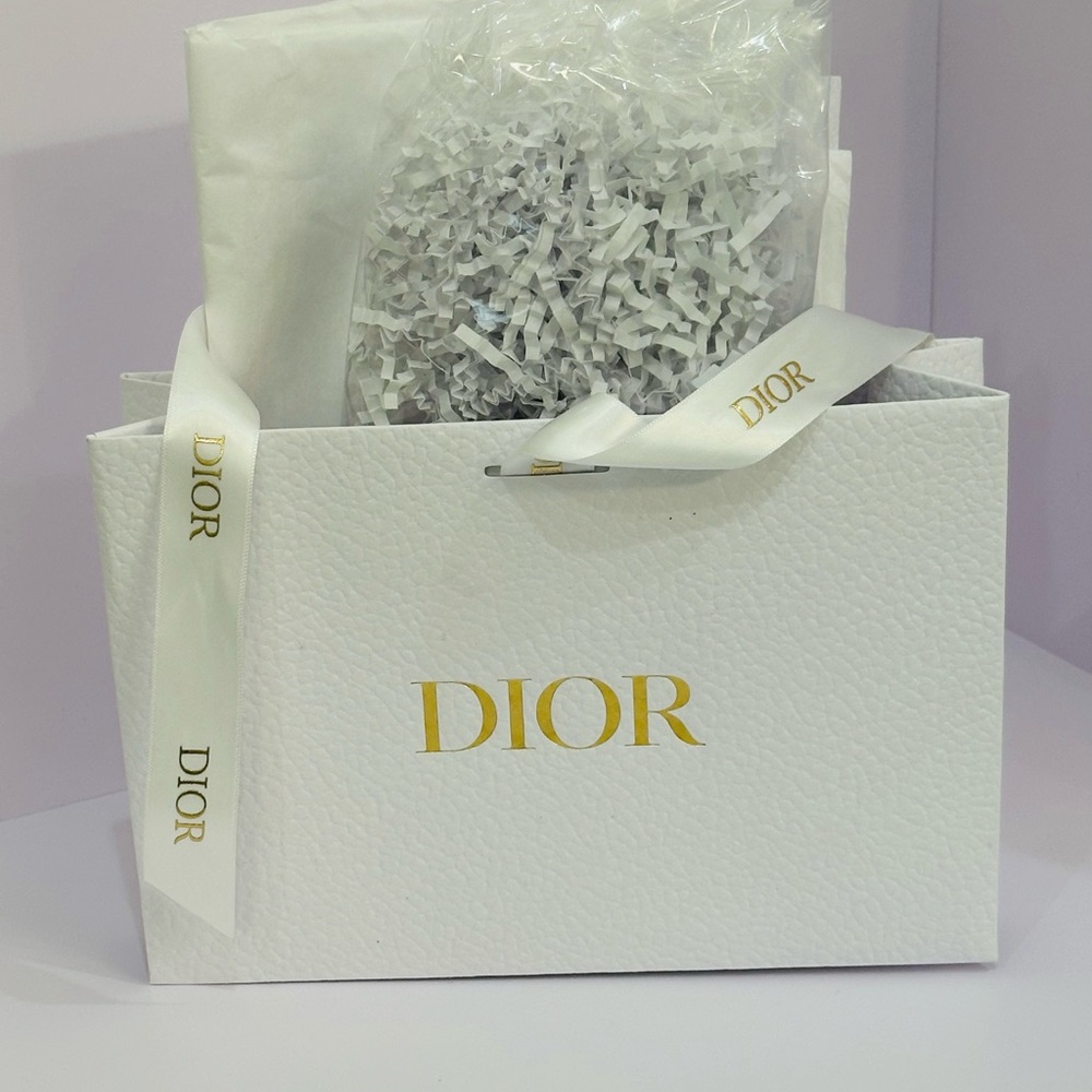 Dior White Gift Bag with Gold Logo